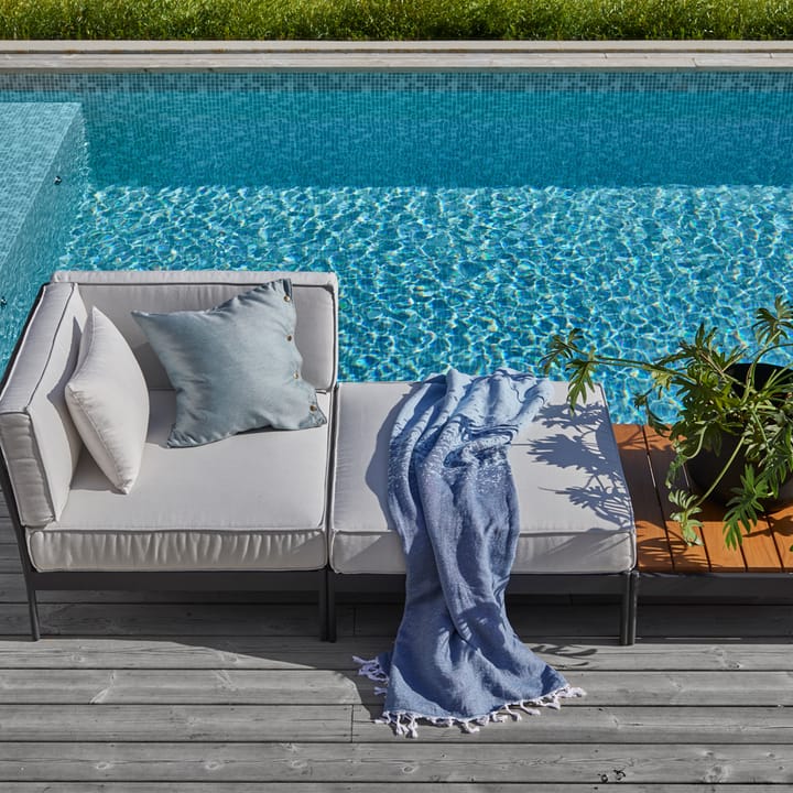 Lidö Modulsofa - Sunbrella Deave silver grey, Eckteil, dunkelgrauer Aluminiumrahmen - Skargaarden