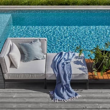 Lidö Modulsofa - Sunbrella Deave silver grey, Fußhocker, dunkelgrauer Aluminiumrahmen - Skargaarden