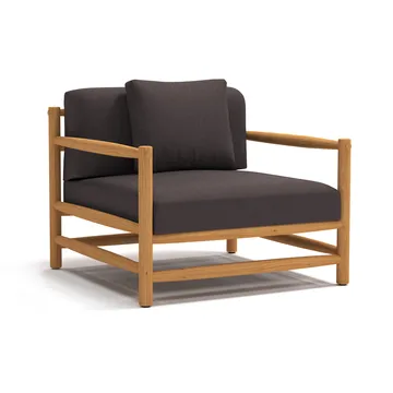 Saltholm Lounge-Sessel Teak- Kissen graubraun - Skargaarden