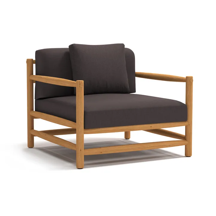 Saltholm Lounge-Sessel Teak- Kissen graubraun - Skargaarden