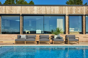 Saltholm Sofa Teak-Kissen graubraun - Skargaarden