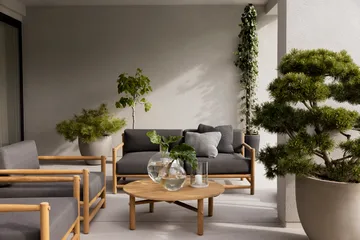 Saltholm Sofa Teak-Kissen graubraun - Skargaarden