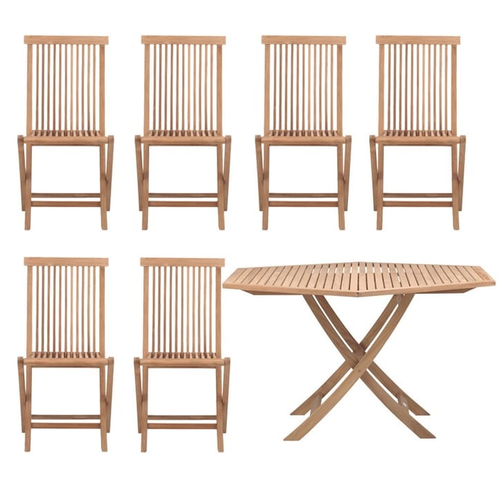 Viken Gartengarnitur - 1 Tisch und 6 Stühle - Teak - undefined - Skargaarden