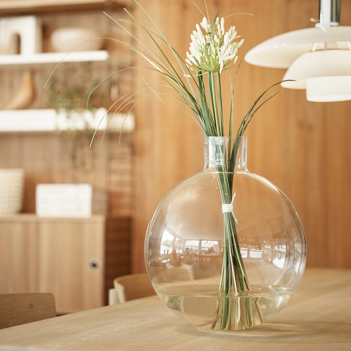 Pallo Vase, Klar 37cm Skrufs Glasbruk