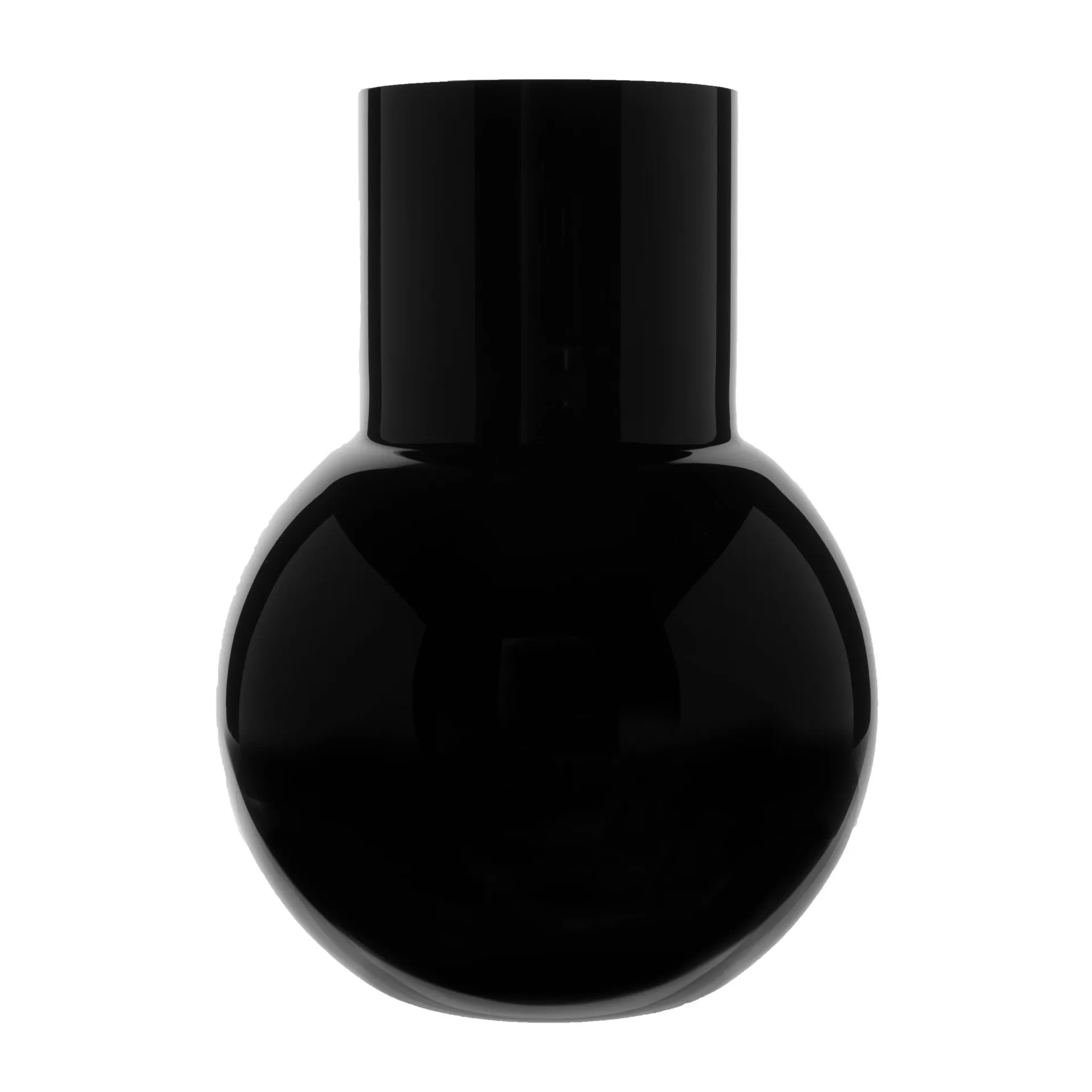 Pallo Vase, Schwarz 20cm Skrufs Glasbruk