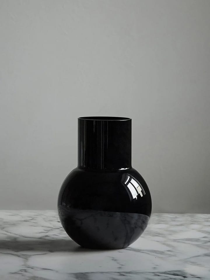 Pallo Vase - Schwarz 20cm - Skrufs Glasbruk