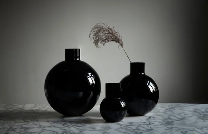 Pallo Vase - Schwarz 20cm - Skrufs Glasbruk