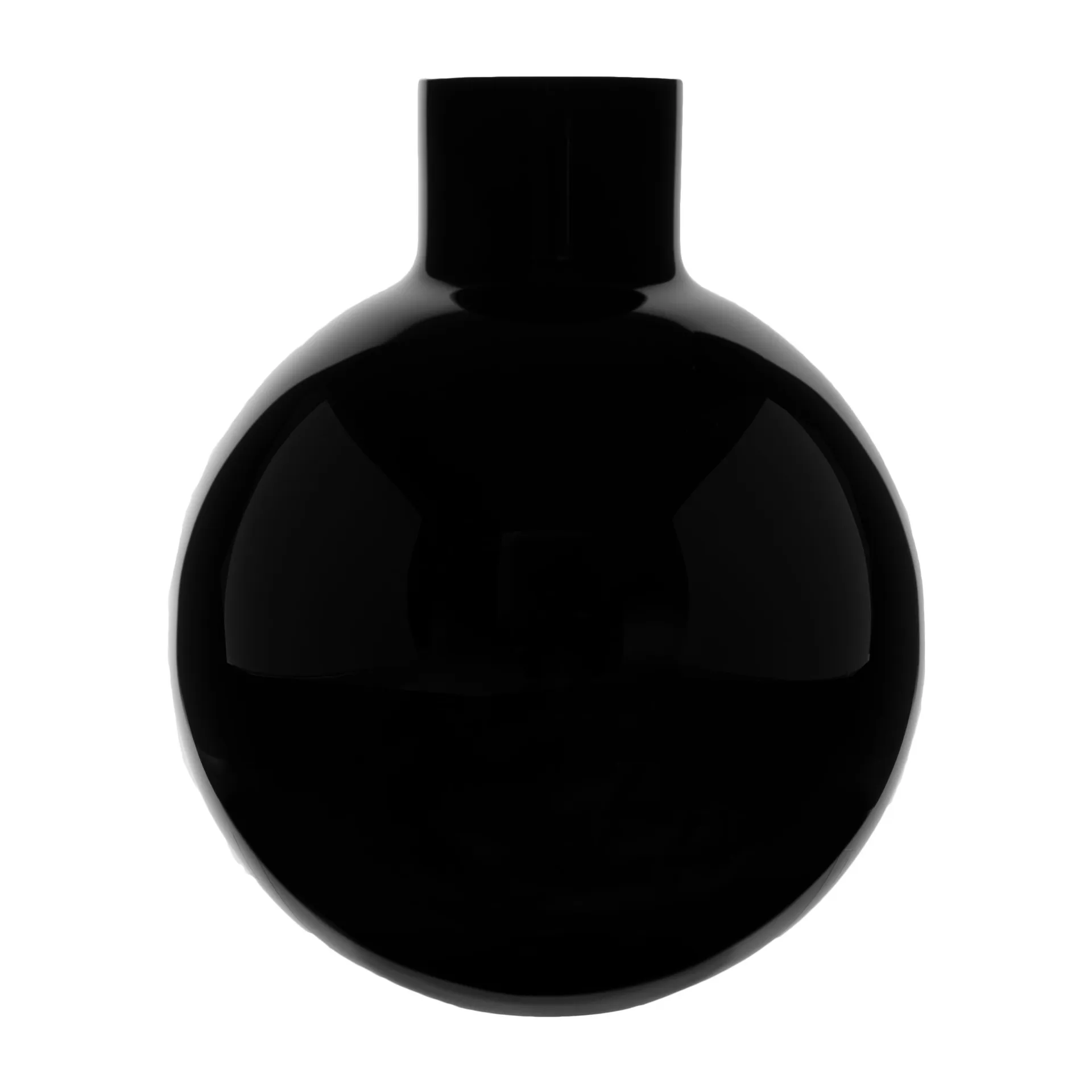 Pallo Vase, Schwarz 37 cm Skrufs Glasbruk