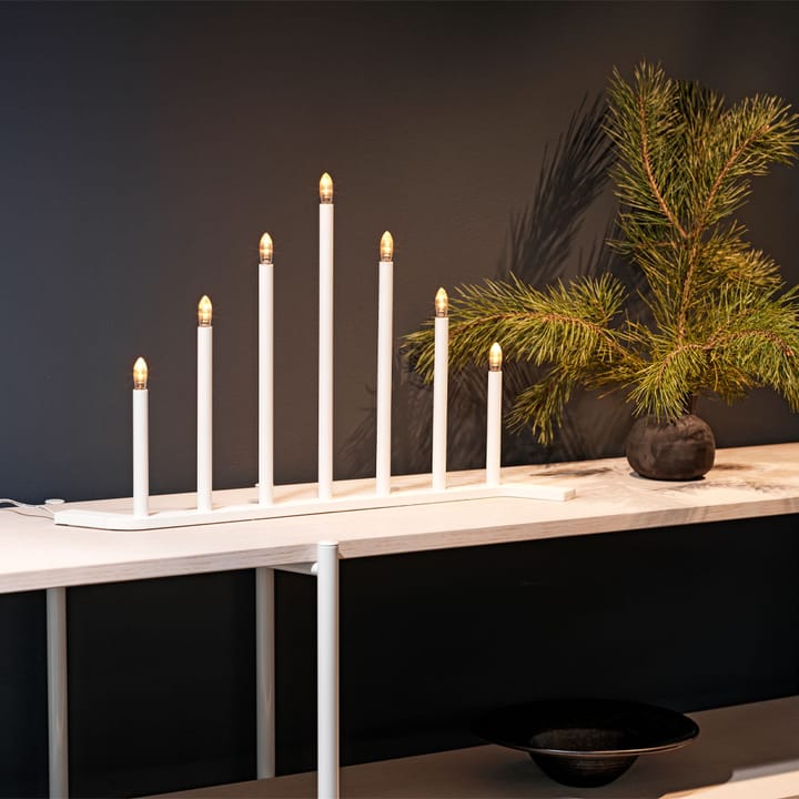 Advent RE Adventskerzenhalter, Weiß, 7 Kerzen SMD Design