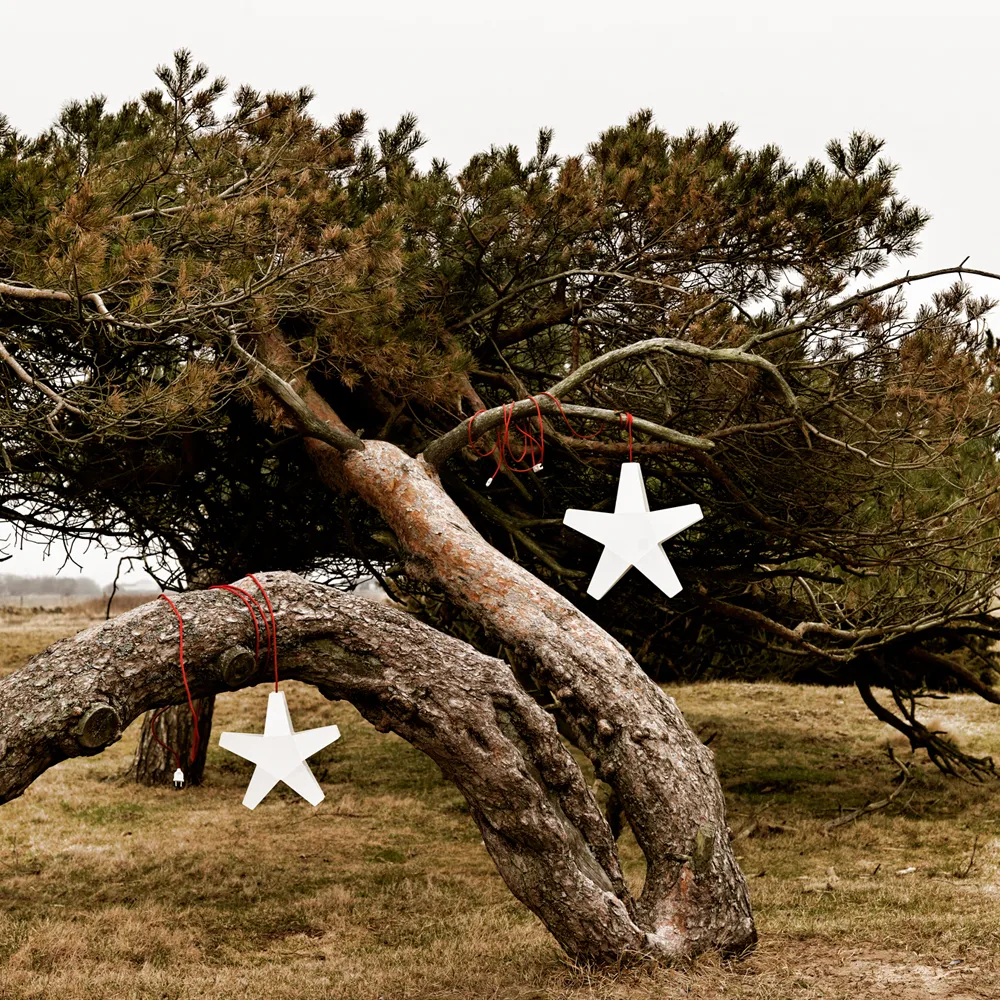 Advent Stjärna Adventsstern, Grau, 40cm, hellgraues Textilkabel SMD Design