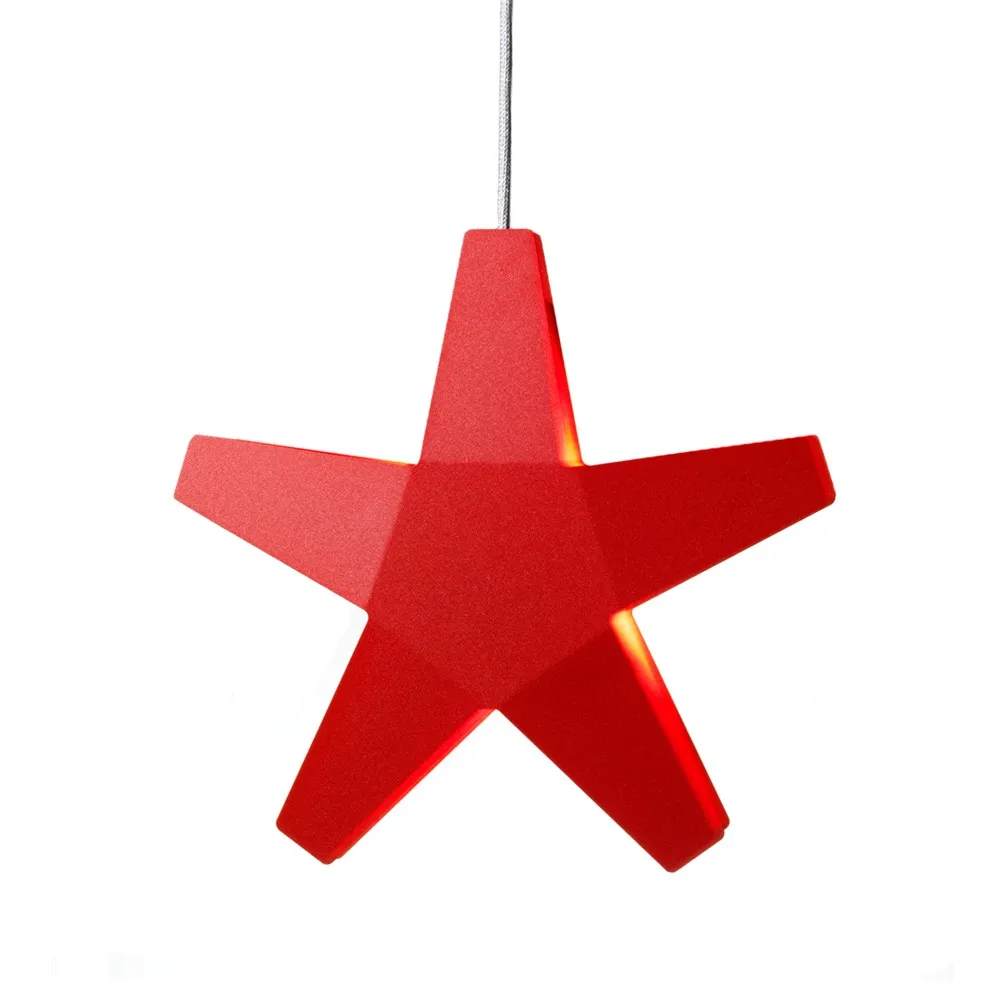 Advent Stjärna Adventsstern, Rot, 40cm, hellgraues Textilkabel SMD Design