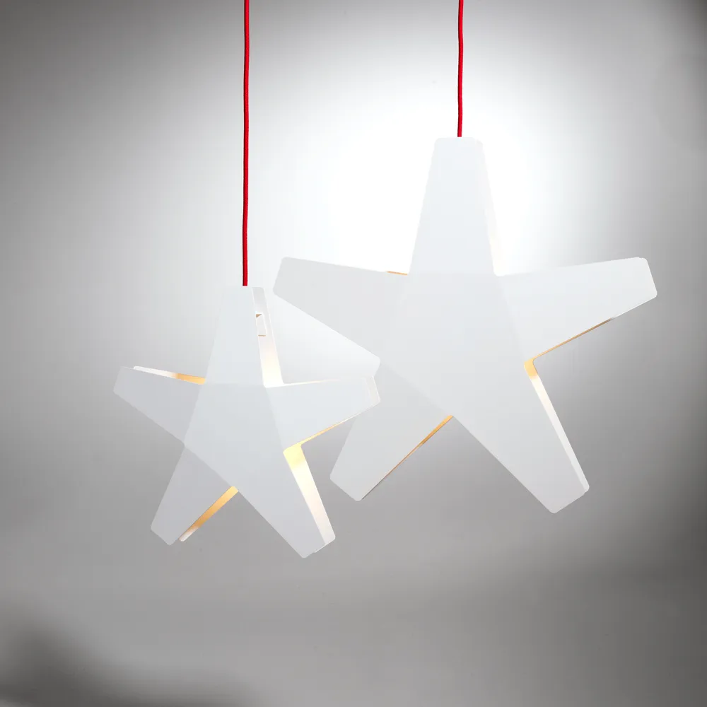 Advent Stjärna Adventsstern, Rot, 40cm, hellgraues Textilkabel SMD Design