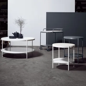 Lene Couchtisch - Grau, Eschenfurnier weiß pigmentiert - SMD Design