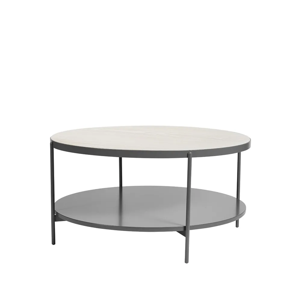Lene Couchtisch, Grau, Eschenfurnier weiß pigmentiert SMD Design