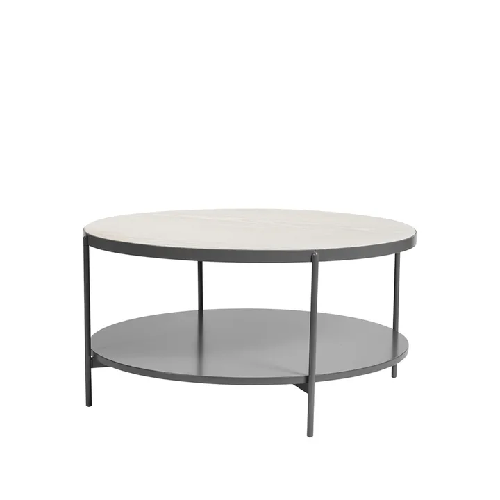 Lene Couchtisch - Grau, Eschenfurnier weiß pigmentiert - SMD Design