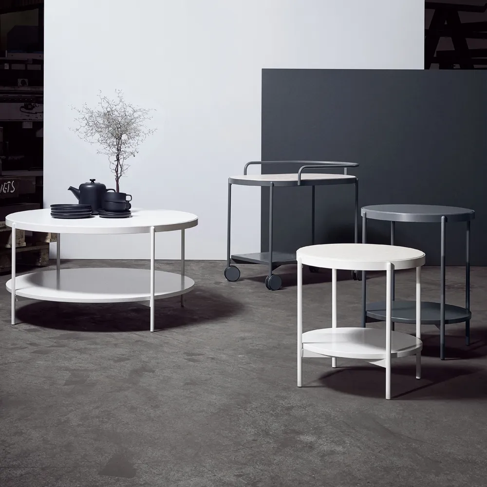 Lene Couchtisch, Weiß, Eschenfurnier weiß pigmentiert SMD Design