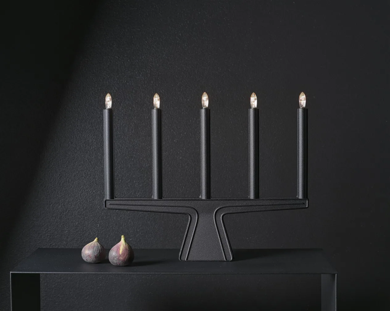 Stella 5 Adventsleuchter 41 cm, Schwarz SMD Design