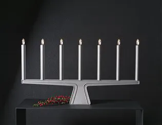 Stella 7 Adventsleuchter 60 cm, Rohaluminium SMD Design