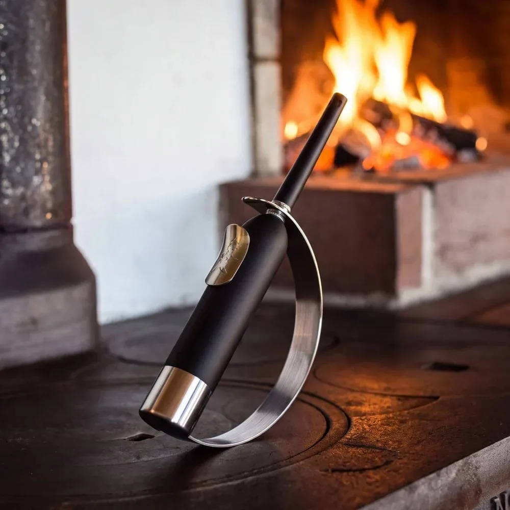 Solstickan Feuerzeug mit Flammenklinge, Schwarz-Silber Solstickan Design