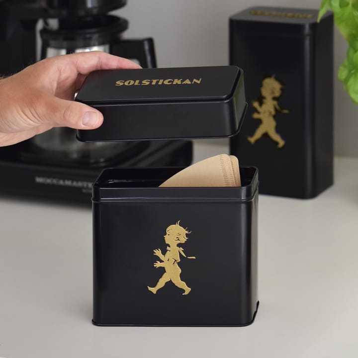 Solstickan Kaffeefilterdose 15,4 x 17 cm, Schwarz-gold Solstickan Design