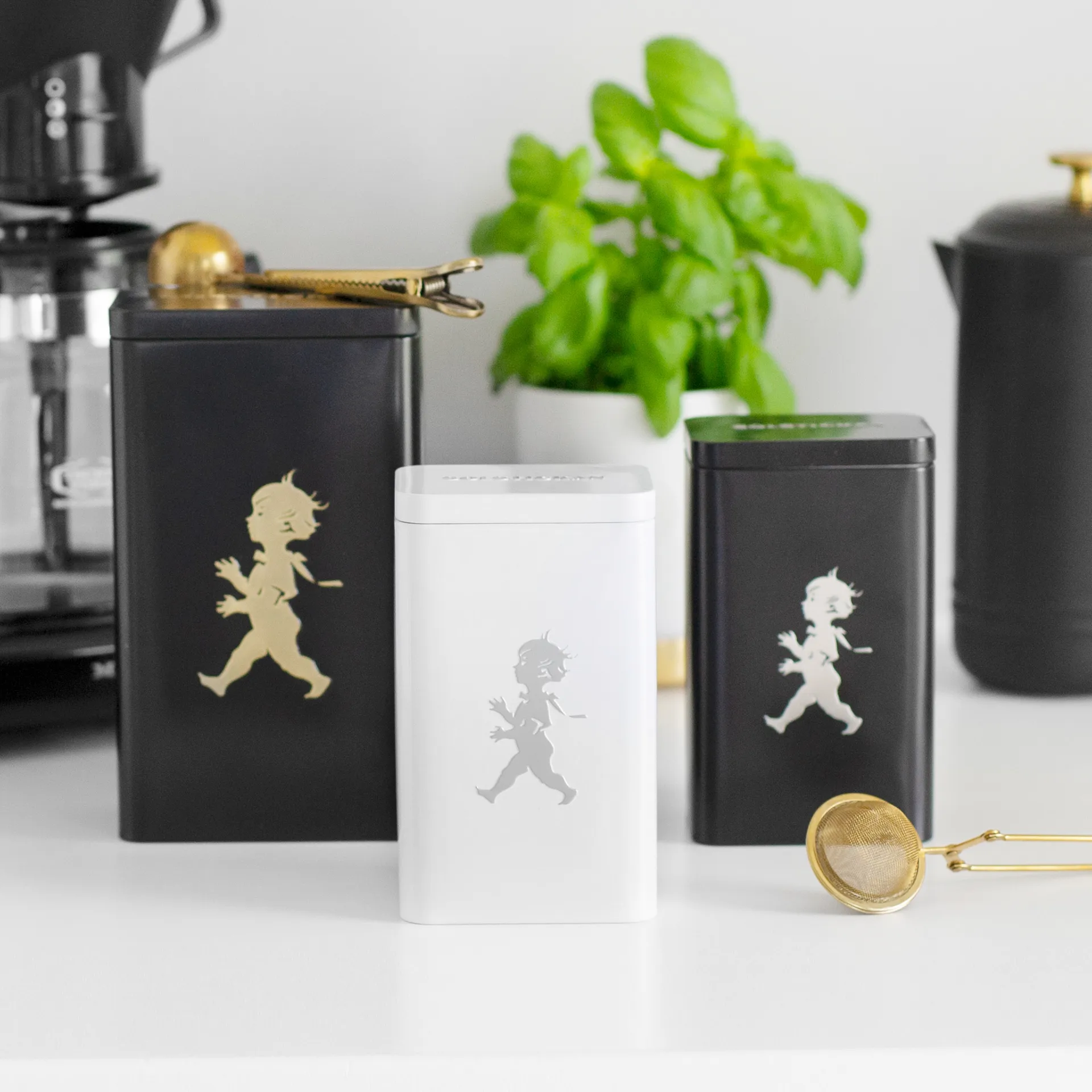 Solstickan Teedose 15,2 cm, Hochglanz weiß Solstickan Design