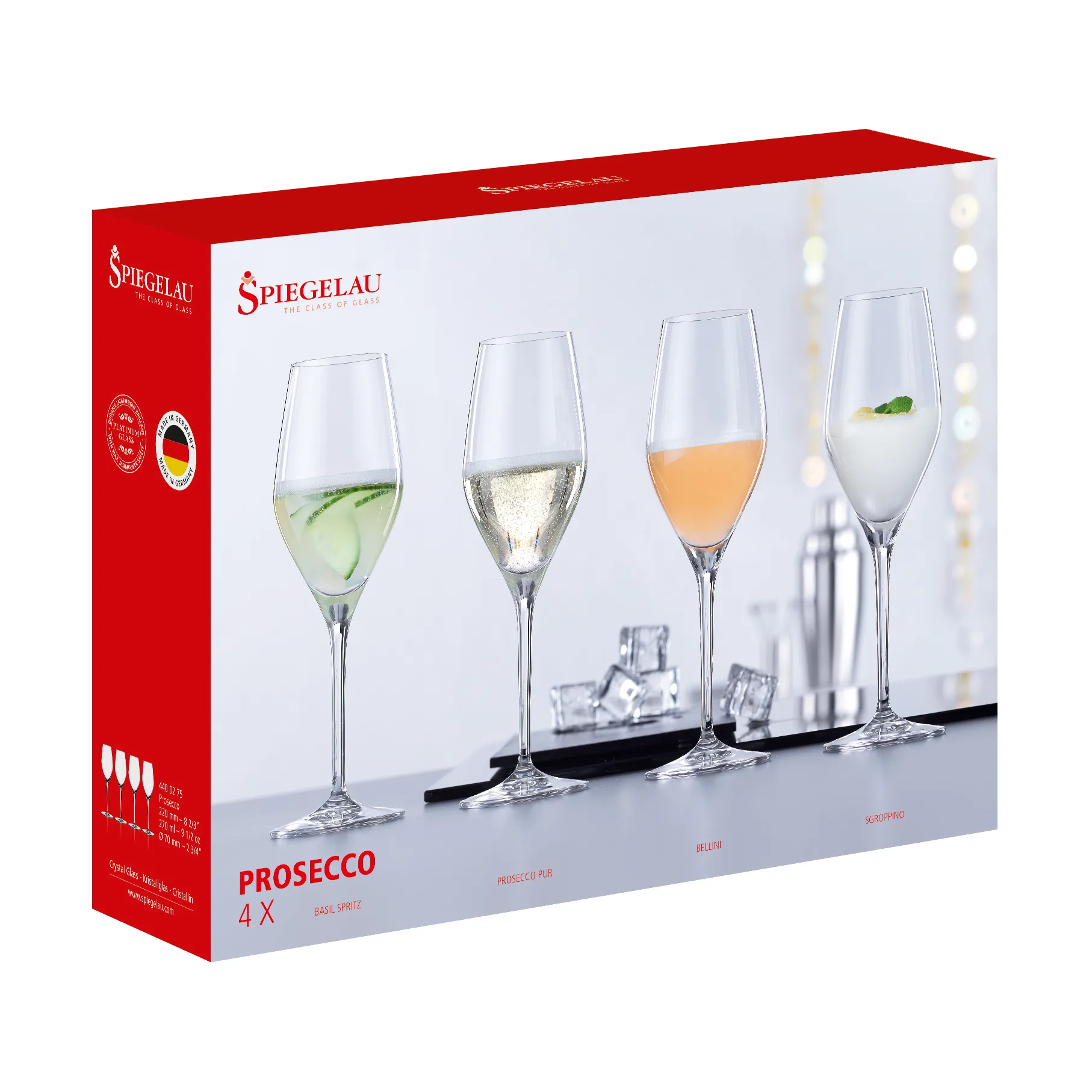 Spezial Proseccoglas 4er-Pack, Klar Spiegelau