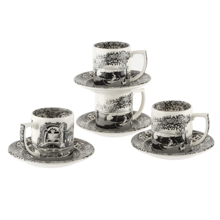 Black Italian Espressotasse  4er Pack - 9cl - Spode