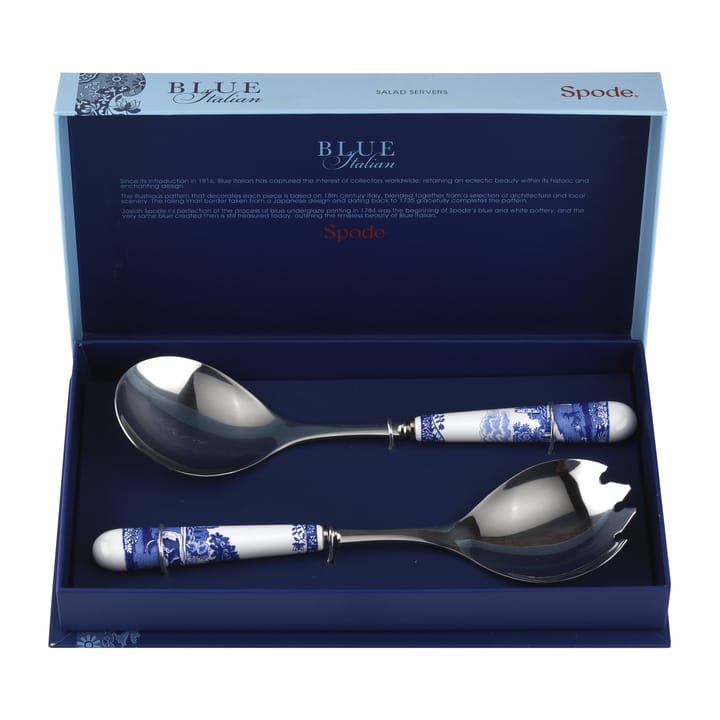 Blue Italian Salatbesteck 2 Teile - Keramik-Edelstahl - Spode