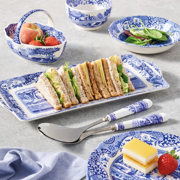 Blue Italian Salatbesteck 2 Teile - Keramik-Edelstahl - Spode