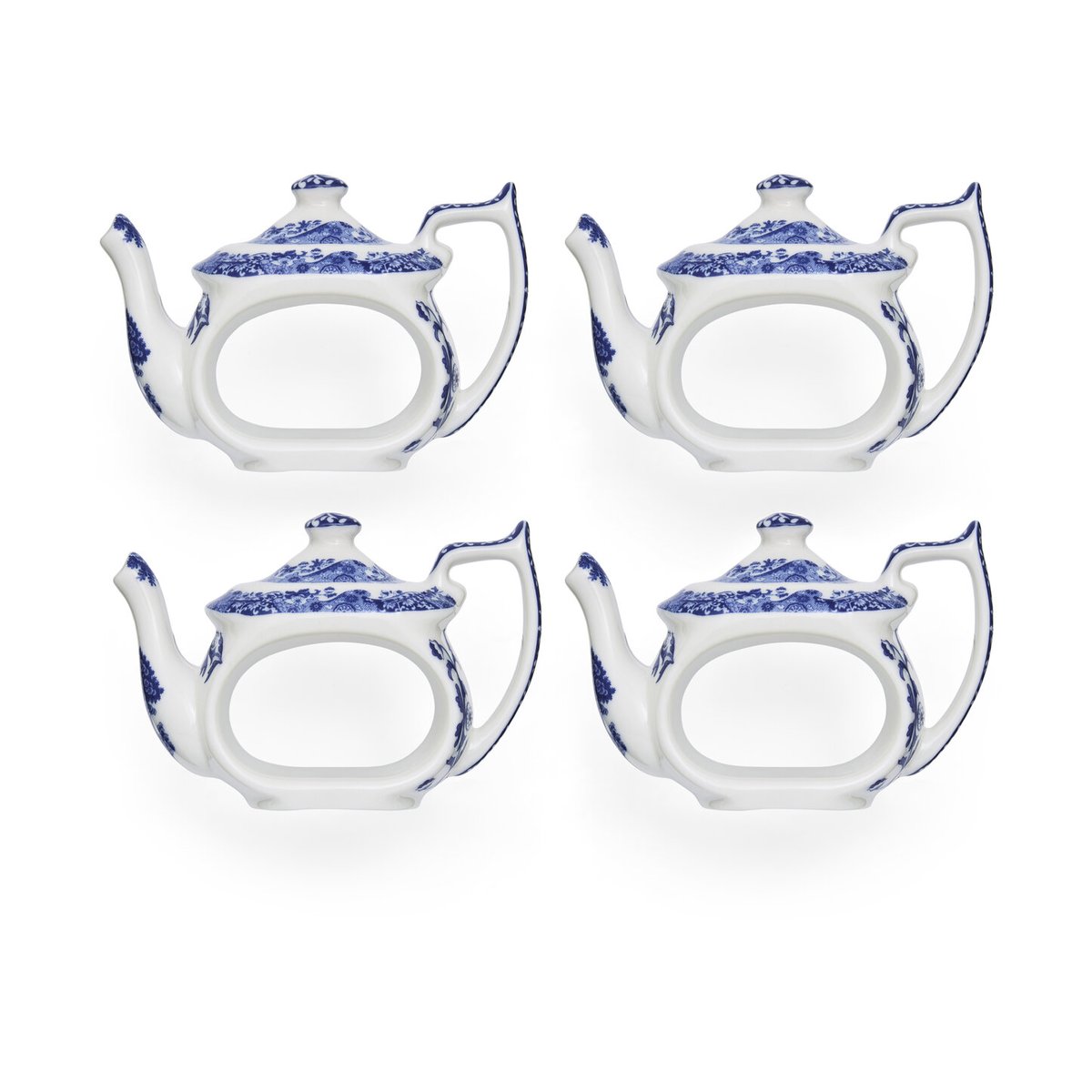 Spode Blue italian Serviettenringe 4er-Pack Blau-Weiß
