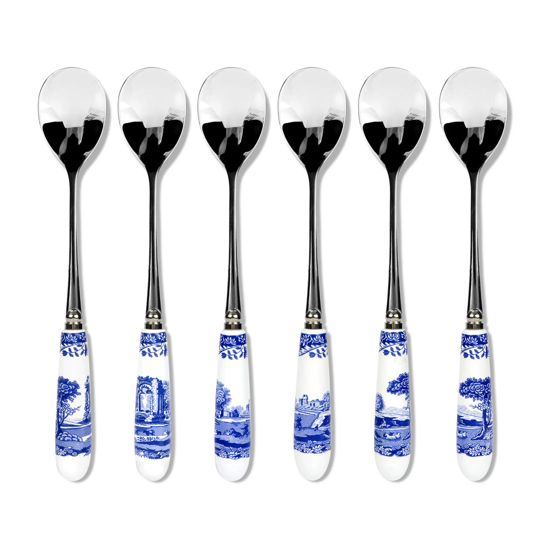 Blue Italian Teelöffel 6er Pack, Keramik-Edelstahl Spode