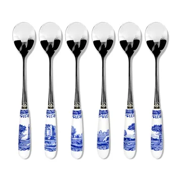 Blue Italian Teelöffel 6er Pack - Keramik-Edelstahl - Spode