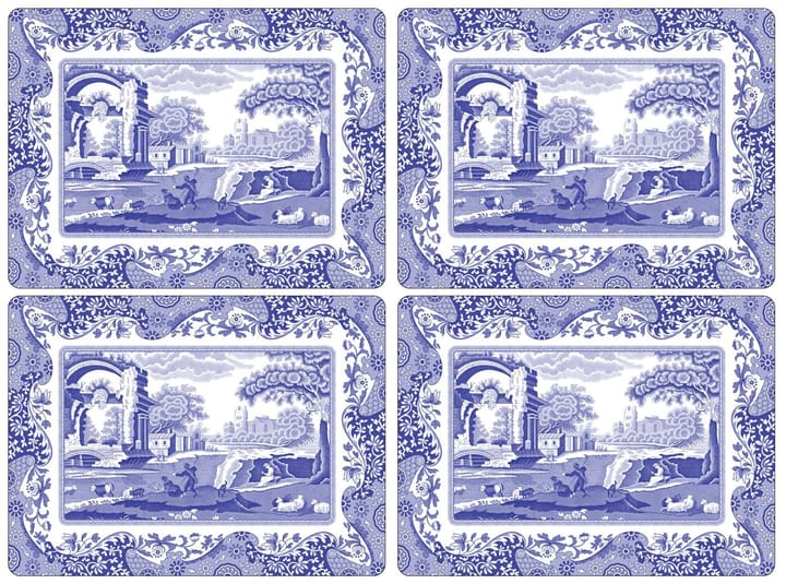 Blue Italian Tischuntersetzer 4er-Pack - Blau-weiß - Spode