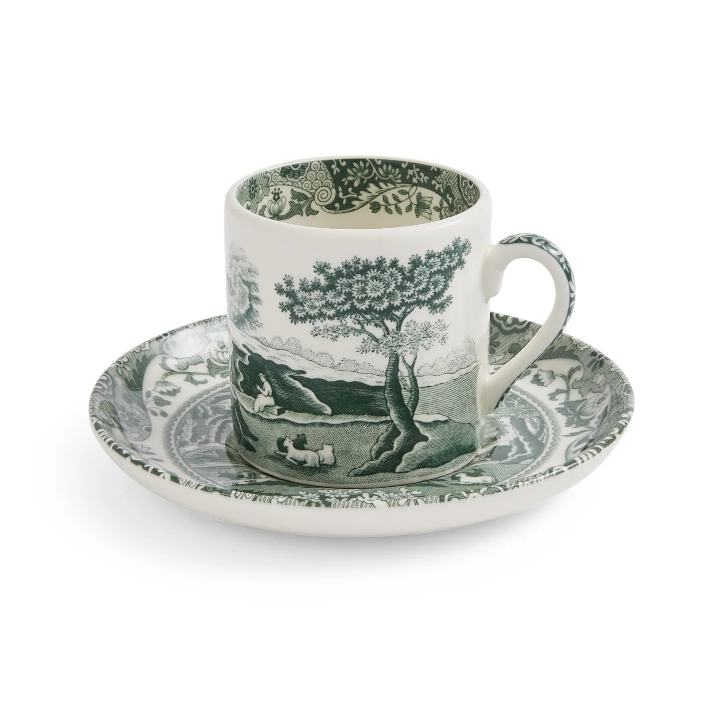 Heritage Green Italian Tasse mit Untertasse, Grün, Espresso, 9 cl Spode