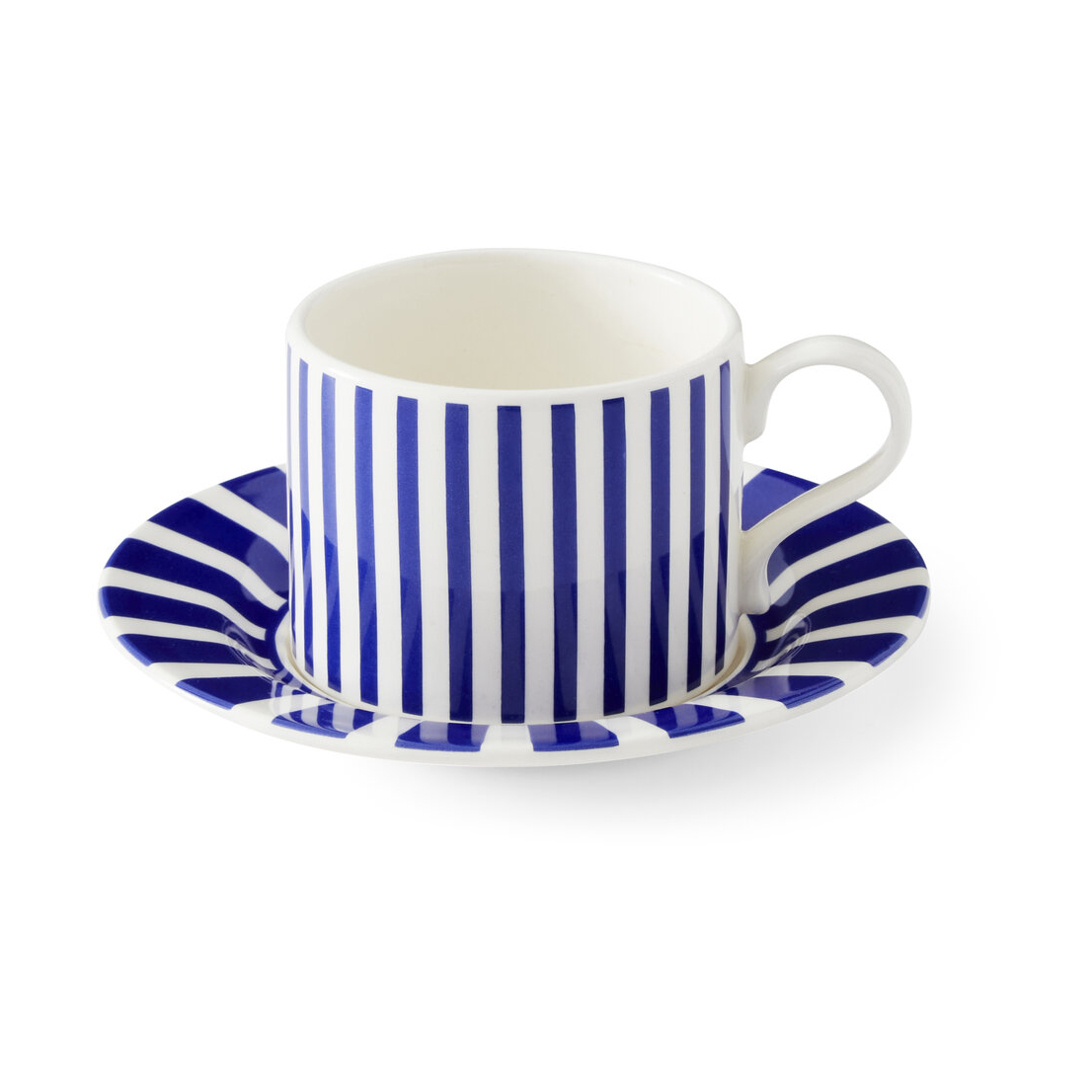 Spode Steccato Teetasse 29 cl und Untertasse Ø15,5 cm Blau-Weiß