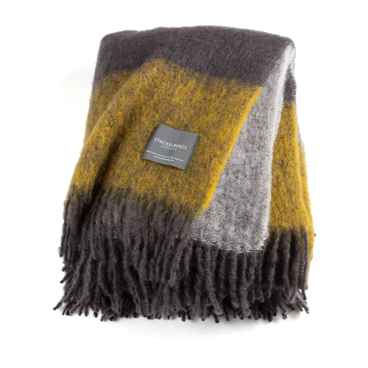 Mohair Decke - Mustard & Charcoal Stripe - Stackelbergs