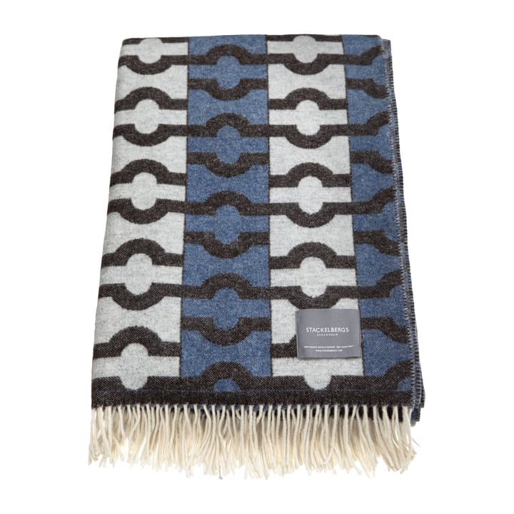 Wallpaper Wolldecke - Blue, brown & white - Stackelbergs