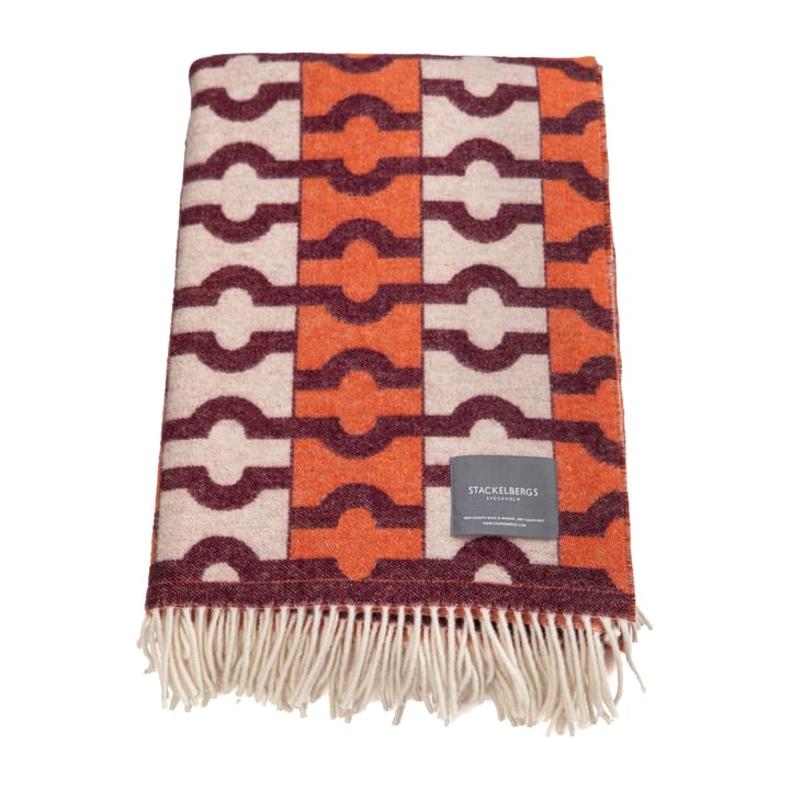 Wallpaper Wolldecke - Orange, Bordeauxrot & offwhite - Stackelbergs