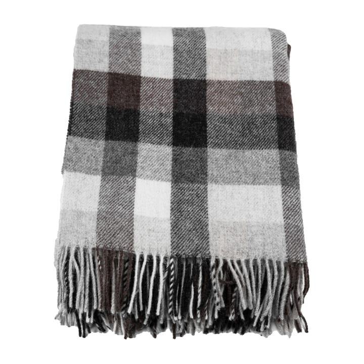 Wool Decke kariert 130 x 170 cm, Grau-Braun-Weiß Stackelbergs
