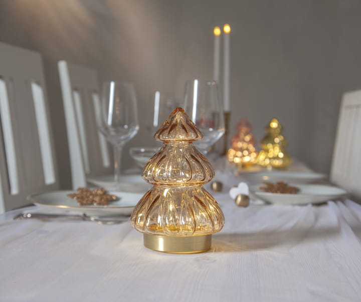 Abete Tischdeko Weihnachtsbeleuchtung 18cm, Beige Star Trading