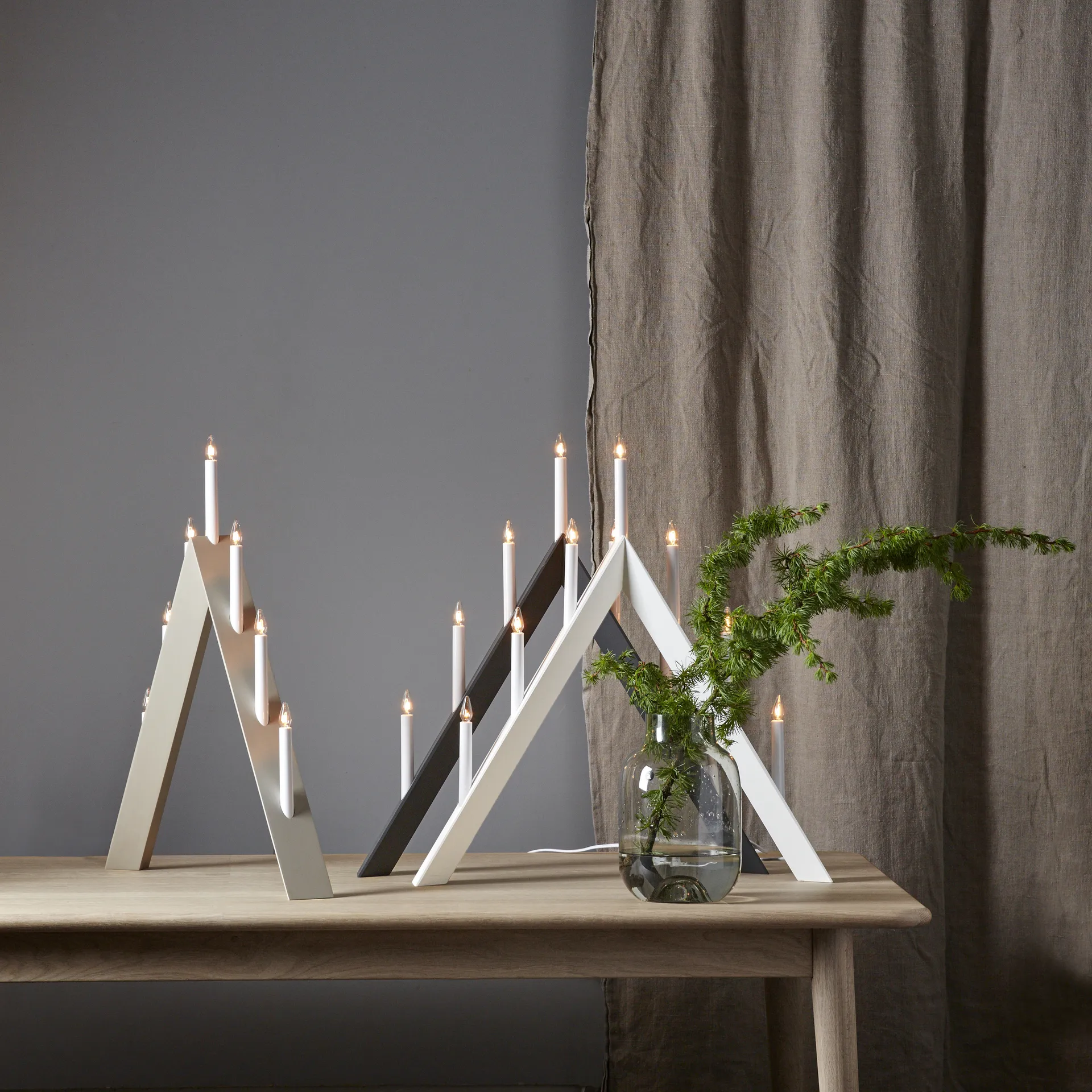Arrow Adventsleuchter 64,5 cm 2er-Pack - Weiß,  Star Trading
