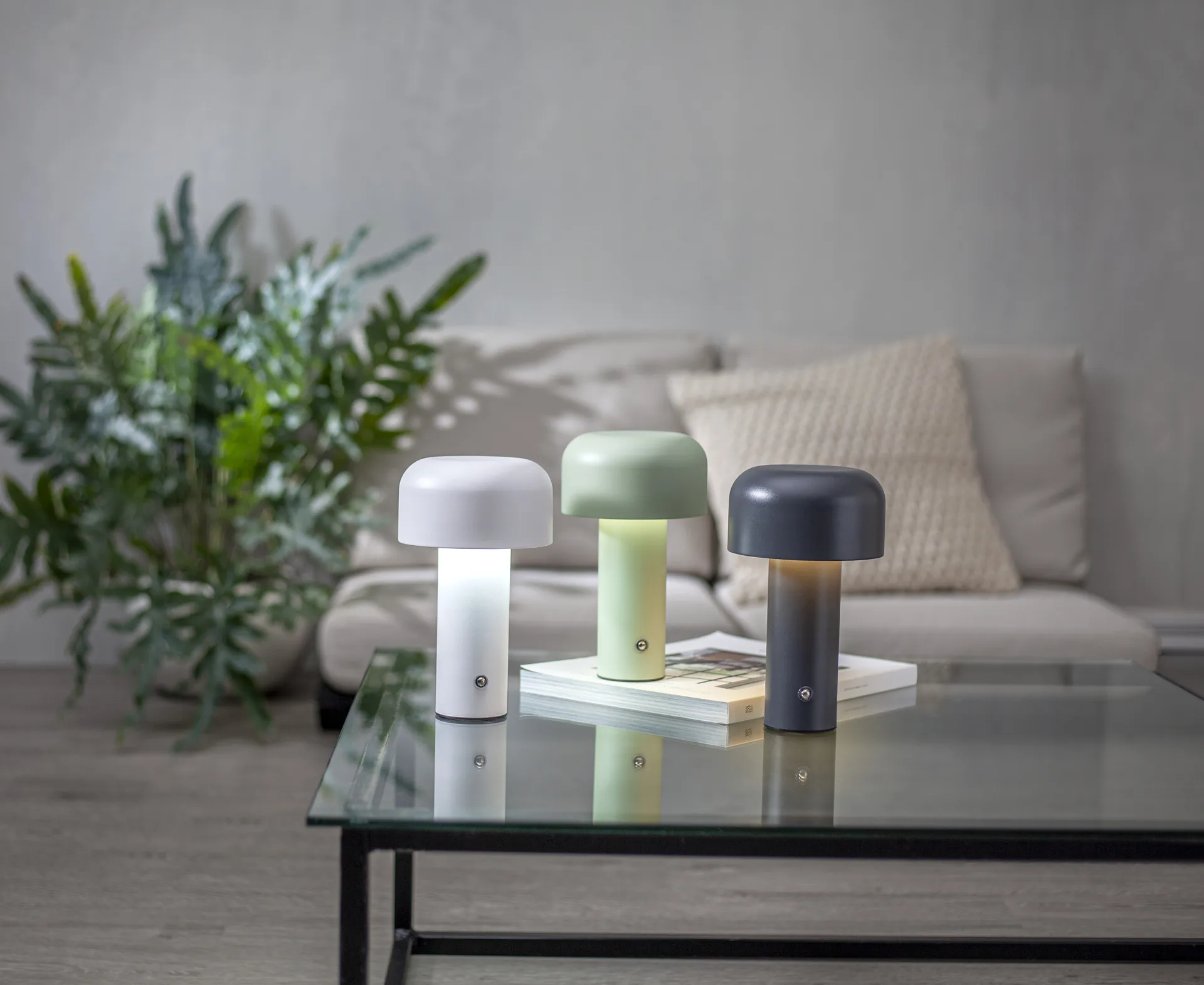 Bobby Tischleuchte portabel, Grau Star Trading