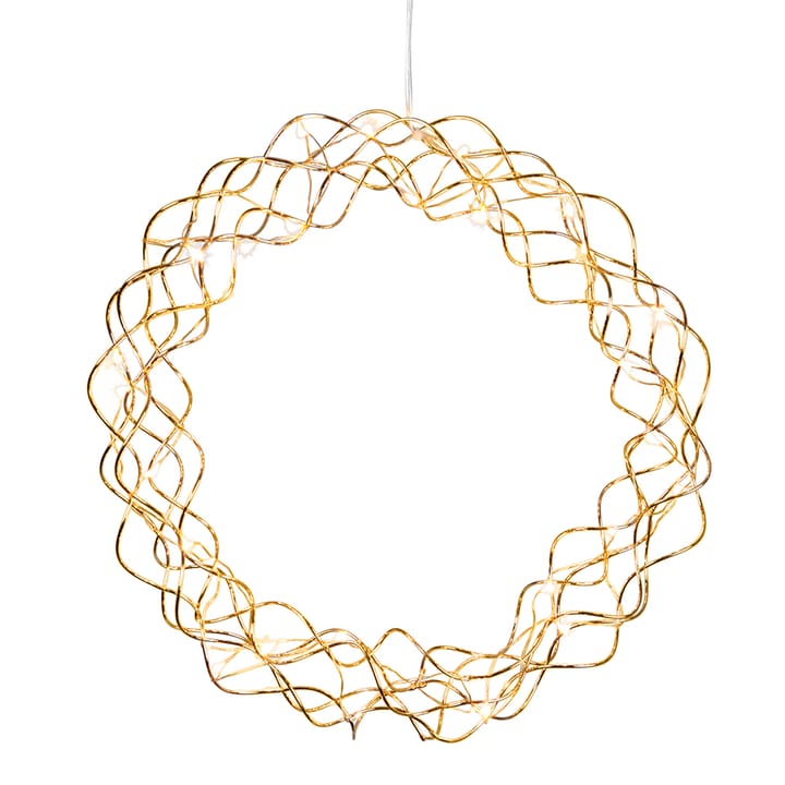 Curly Kranz mit LEDs 30cm - Messing - Star Trading