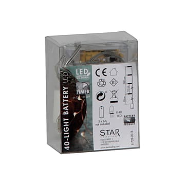 Dew Drop LED-Lichterkette mit Batterie - 4m, Silber - Star Trading