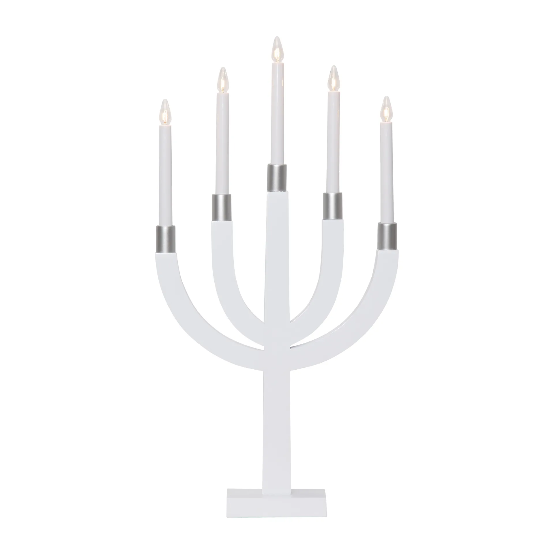 Elias Advents-Fensterleuchter, Weiß-silber Star Trading