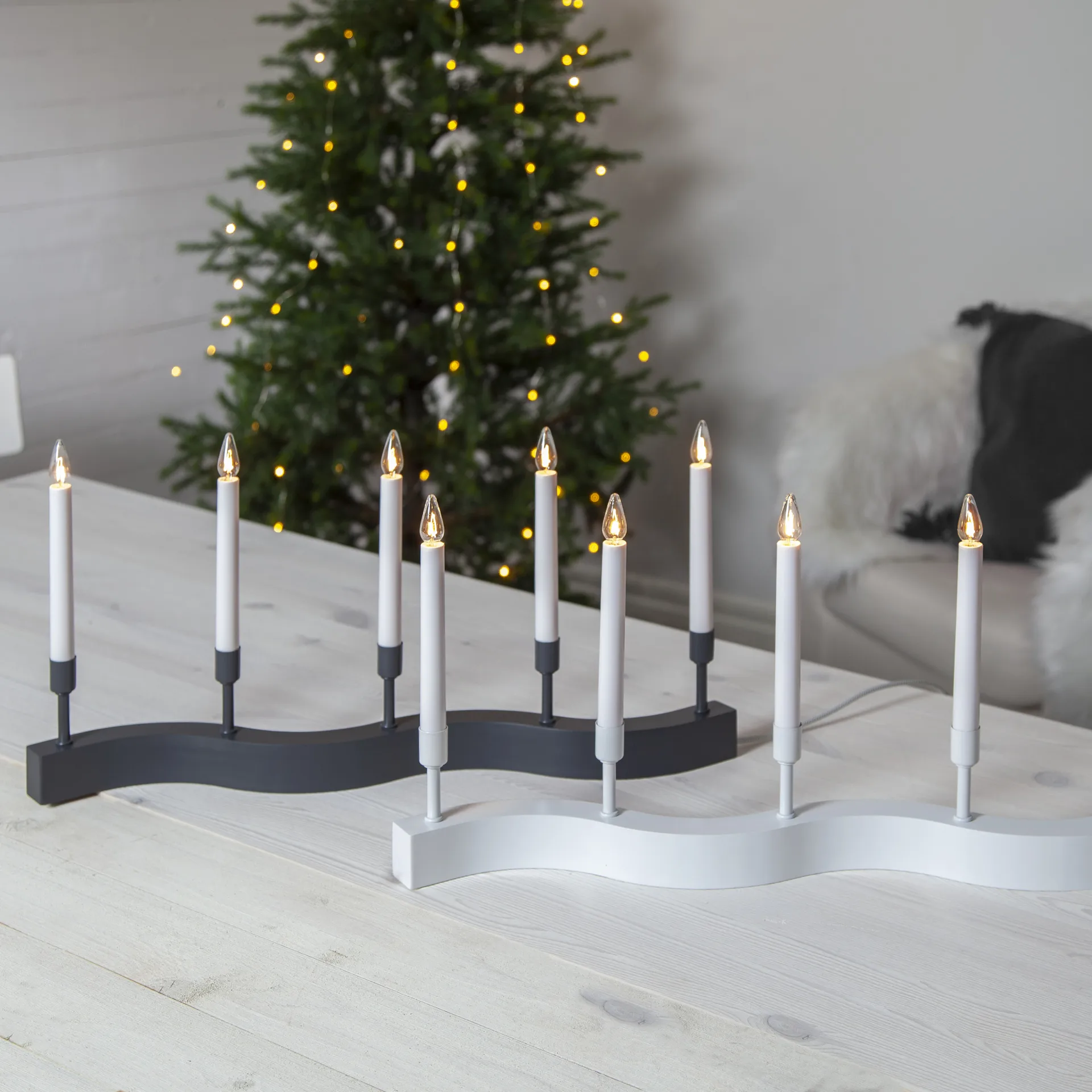 Flow Adventskerzenhalter, Grau Star Trading