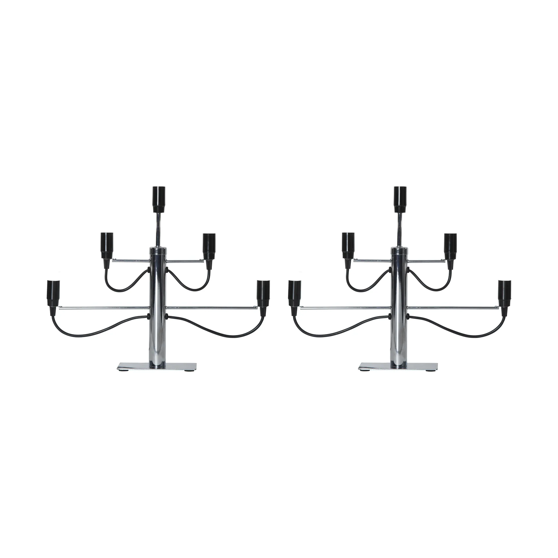 Milano 5 Kerzenhalter 46 cm 2er-Pack - Chrom,  Star Trading