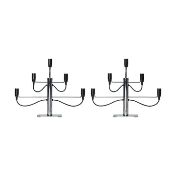 Milano 5 Kerzenhalter 46 cm 2er-Pack - Chrom - Star Trading
