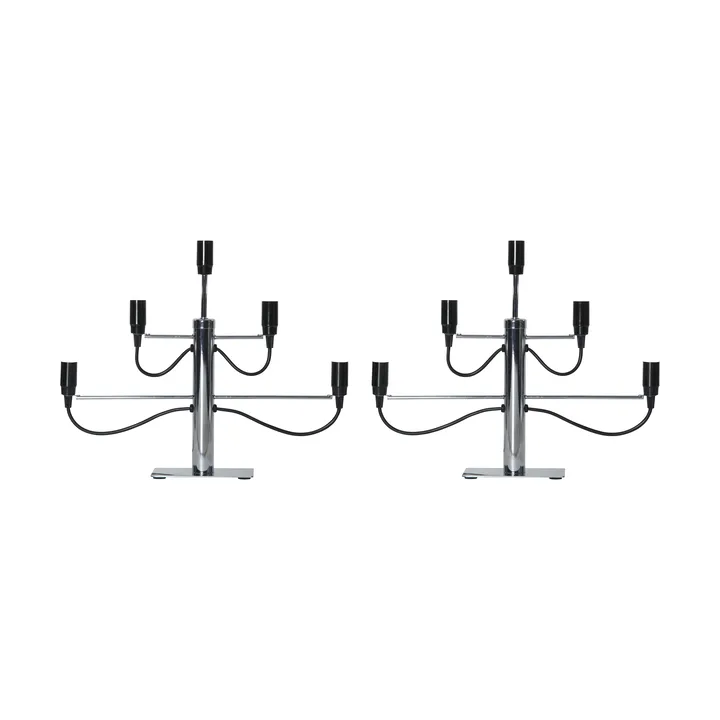 Milano 5 Kerzenhalter 46 cm 2er-Pack - Chrom - Star Trading