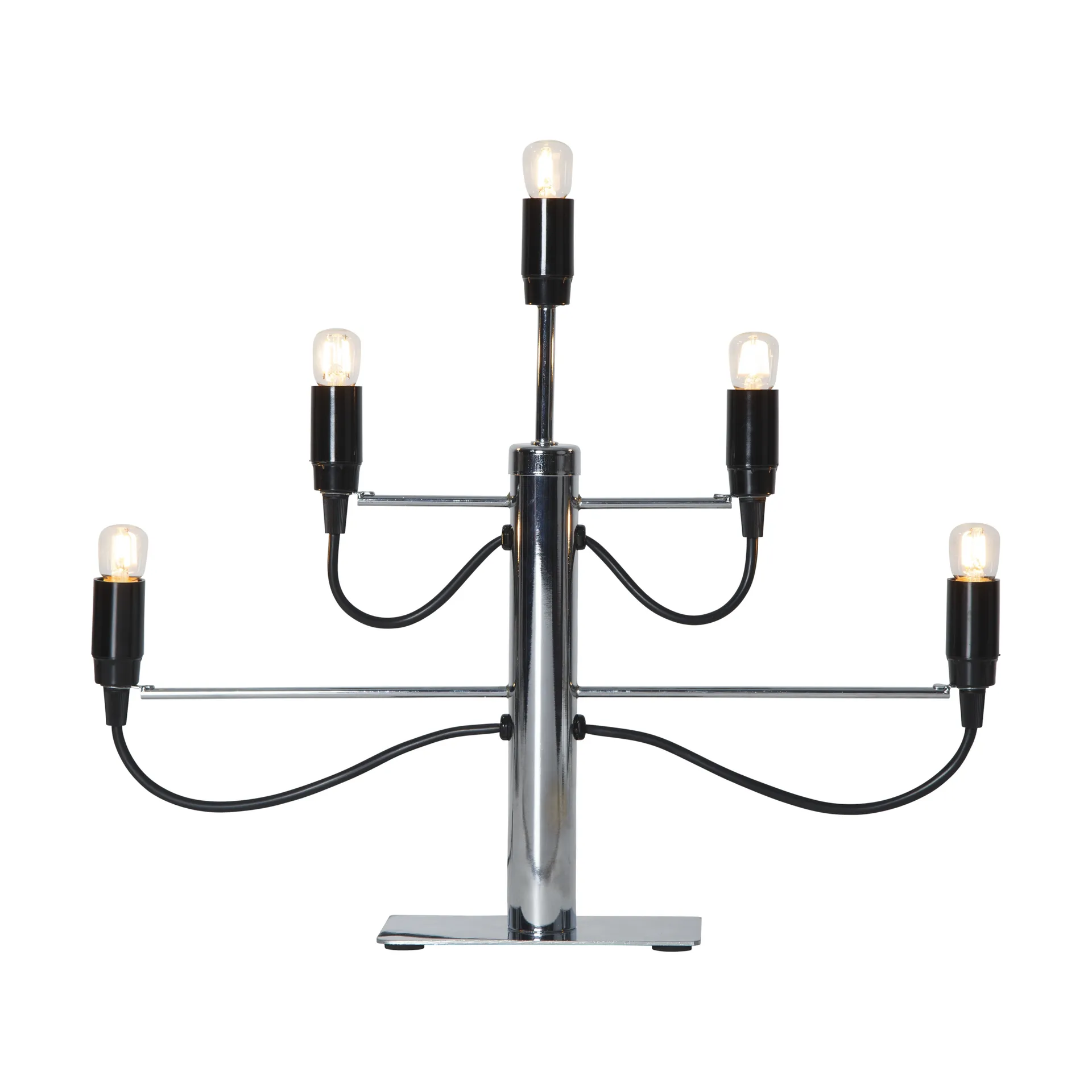 Milano 5 Kerzenhalter 46 cm 2er-Pack - Chrom,  Star Trading